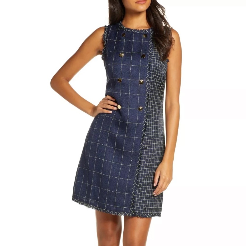 NWT. Julia Jordan mixed plaid sheath dress